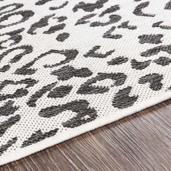 Sale Kirklands Home Cauli Leopard Print Outdoor Rug, 4x5 Black