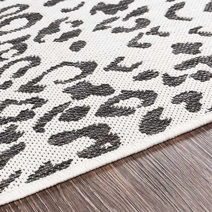Sale Kirklands Home Cauli Leopard Print Outdoor Runner Rug, 2x12 Black