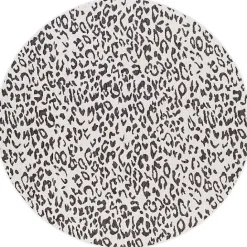 Clearance Kirklands Home Cauli Leopard Print Round Outdoor Rug, 6 ft. Black