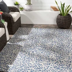 Online Kirklands Home Cauli Leopard Print Outdoor Rug, 8x12 Blue