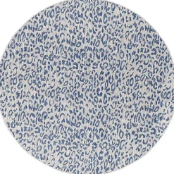 Hot Kirklands Home Cauli Leopard Print Round Outdoor Rug, 5 ft. Blue