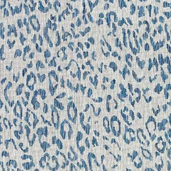 New Kirklands Home Cauli Leopard Print Round Outdoor Rug, 7 ft. Blue