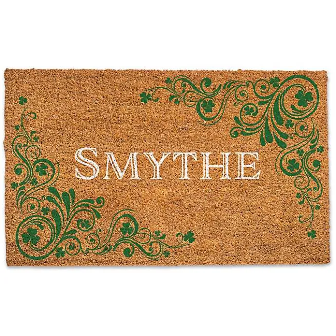 Discount Kirklands Home Celtic Clovers Personalized Coir Doormat