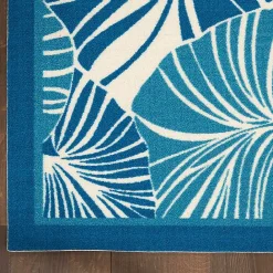 Clearance Kirklands Home Cerulean Botanical Shells Outdoor Area Rug, 5x7