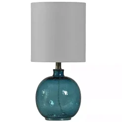 Kirklands Home Cerulean Spanish Glass Ball Mini Table Lamp White