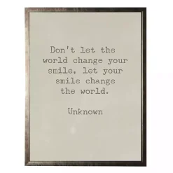 Kirklands Home Change the World Dr. Seuss Quote Framed Art Print Tan