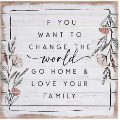 Hot Kirklands Home Change the World Wall Plaque