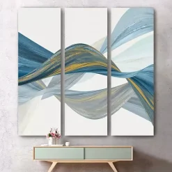 Hot Kirklands Home Changing Currents Canvas Art Prints, Set of 3 Blue