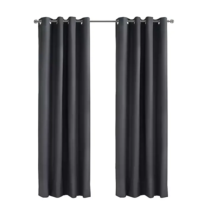 Best Kirklands Home Charcoal Alpine Blackout Curtain Panel, 108 in. Gray
