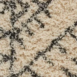 Discount Kirklands Home Charcoal and Ivory Linear Fringe Runner, 2x6