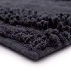 Sale Kirklands Home Charcoal Asymmetrical Cotton Bath Mat Gray