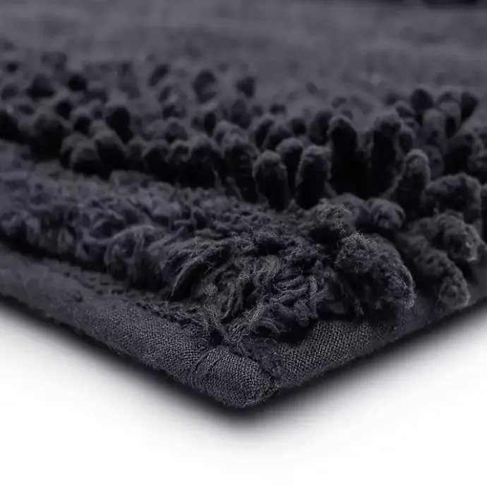 Sale Kirklands Home Charcoal Asymmetrical Cotton Bath Mat Gray