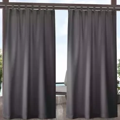Clearance Kirklands Home Charcoal Cabana Outdoor Curtain Panel Set, 108 in.