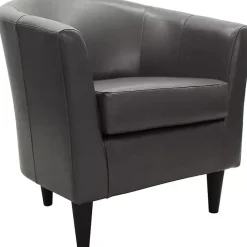 Clearance Kirklands Home Charcoal Faux Leather Winslow Accent Chair Gray