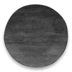Kirklands Home Charcoal Faux Wood Melamine Dinner Plate, Set of 6 Gray