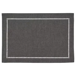 Clearance Kirklands Home Charcoal Laser-Cut Hemstitch Placemats, Set of 4 Gray