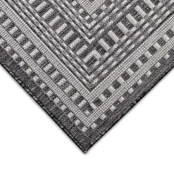 Best Kirklands Home Charcoal Linear Macy Indoor/Outdoor Area Rug, 4x7 Black