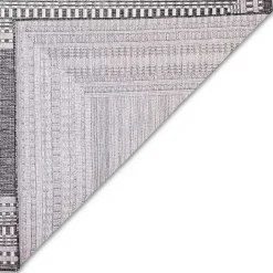 Best Kirklands Home Charcoal Linear Macy Indoor/Outdoor Area Rug, 4x7 Black