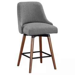 Clearance Kirklands Home Charcoal Mid-Century Modern Swivel Counter Stool Gray