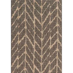 Kirklands Home Charcoal Mocha Chevron Outdoor Area Rug, 7x10