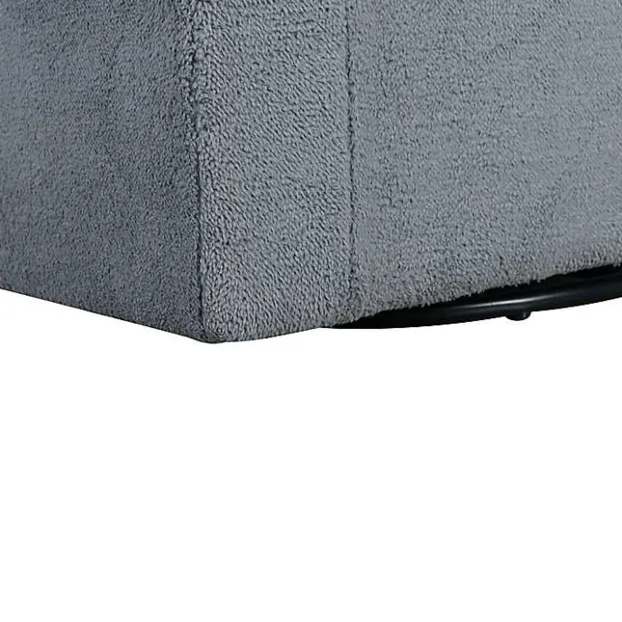Hot Kirklands Home Charcoal Sherpa Peri Swivel Armchair Gray