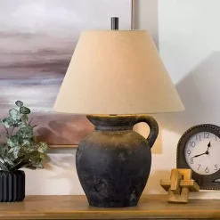 Best Kirklands Home Charcoal Vase Table Lamp Tan