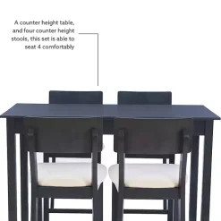 Outlet Kirklands Home Charcoal Wood Upholstered 5-pc. Dining Set Gray