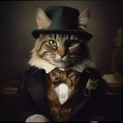 Outlet Kirklands Home Charming Victorian Cat Framed Canvas Art Print