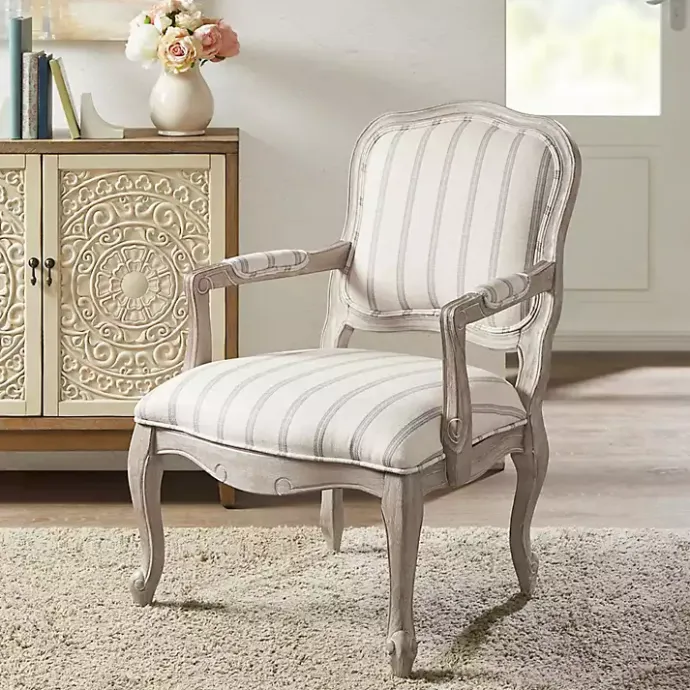 Hot Kirklands Home Chaucer Navy Striped Accent Chair