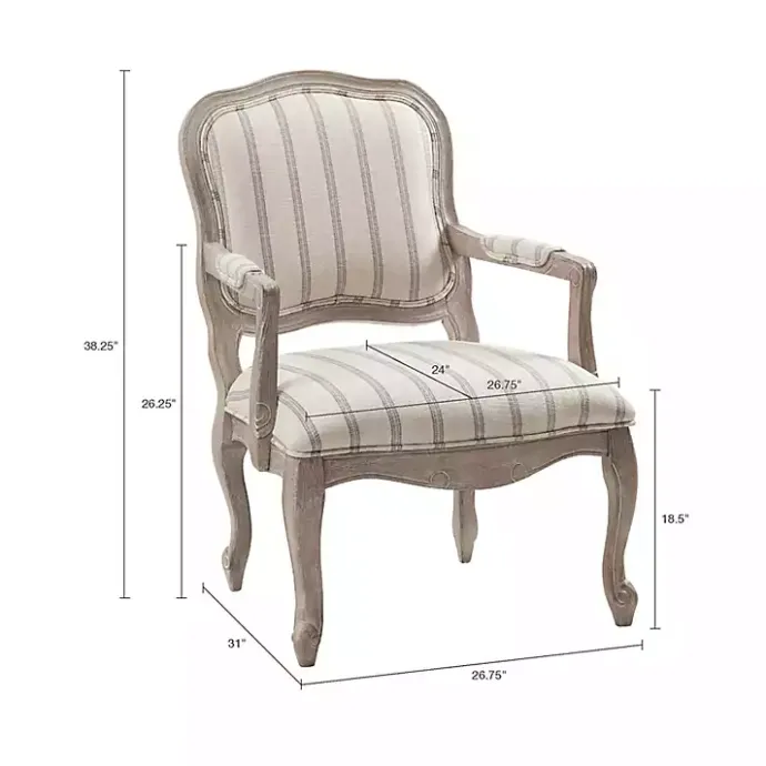 Hot Kirklands Home Chaucer Navy Striped Accent Chair