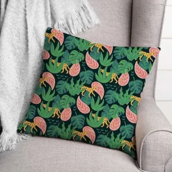 Online Kirklands Home Cheetahs and Leaves Outdoor Pillow