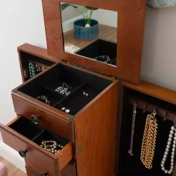 Hot Kirklands Home Cherry 5-Drawer Ollie Petite Jewelry Armoire Brown