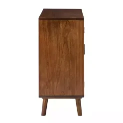 Online Kirklands Home Cherry Wood Frame Rattan Front Cabinet Brown