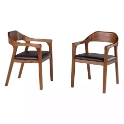 New Kirklands Home Chestnut Ramus Dining Armchairs, Set of 2 Brown