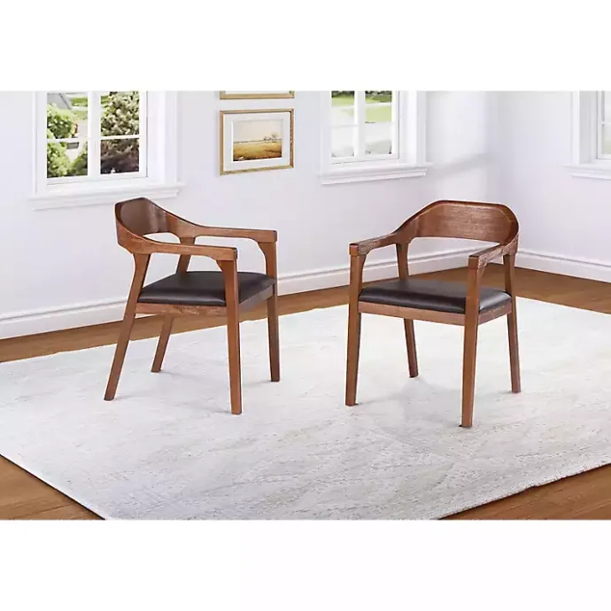 New Kirklands Home Chestnut Ramus Dining Armchairs, Set of 2 Brown