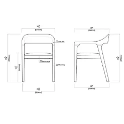 New Kirklands Home Chestnut Ramus Dining Armchairs, Set of 2 Brown