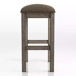 Kirklands Home Chestnut Wood Upholstered Counter Stools, Set of 2 Brown