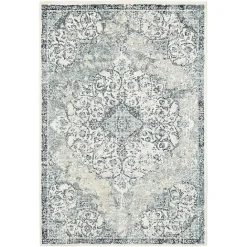 Outlet Kirklands Home Cholet Ivory Blue Medallion Area Rug, 5x7