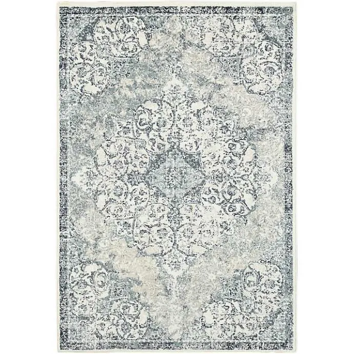 Outlet Kirklands Home Cholet Ivory Blue Medallion Area Rug, 5x7