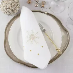 Clearance Kirklands Home Christmas Snowflake Embroidered 4-pc. Napkin Set White