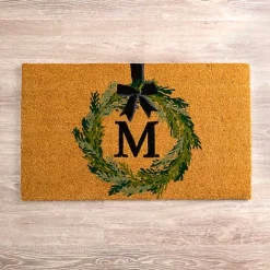 Discount Kirklands Home Christmas Wreath Monogram M Doormat