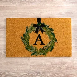 Hot Kirklands Home Christmas Wreath Monogram A Doormat