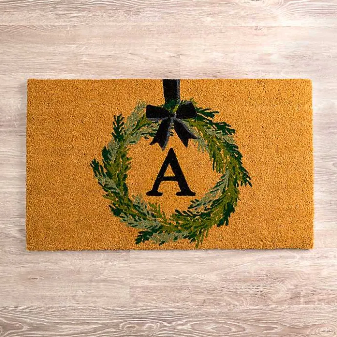 Hot Kirklands Home Christmas Wreath Monogram A Doormat