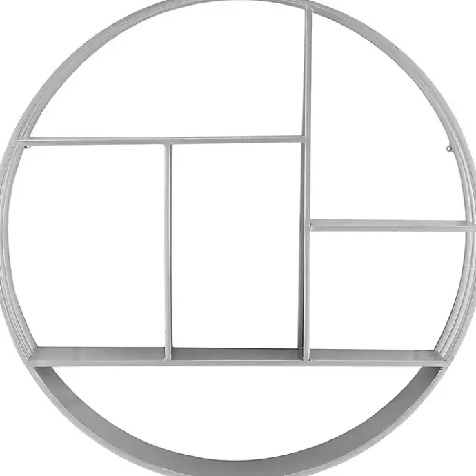 Sale Kirklands Home Circular Open Sides Floating Shelf Silver
