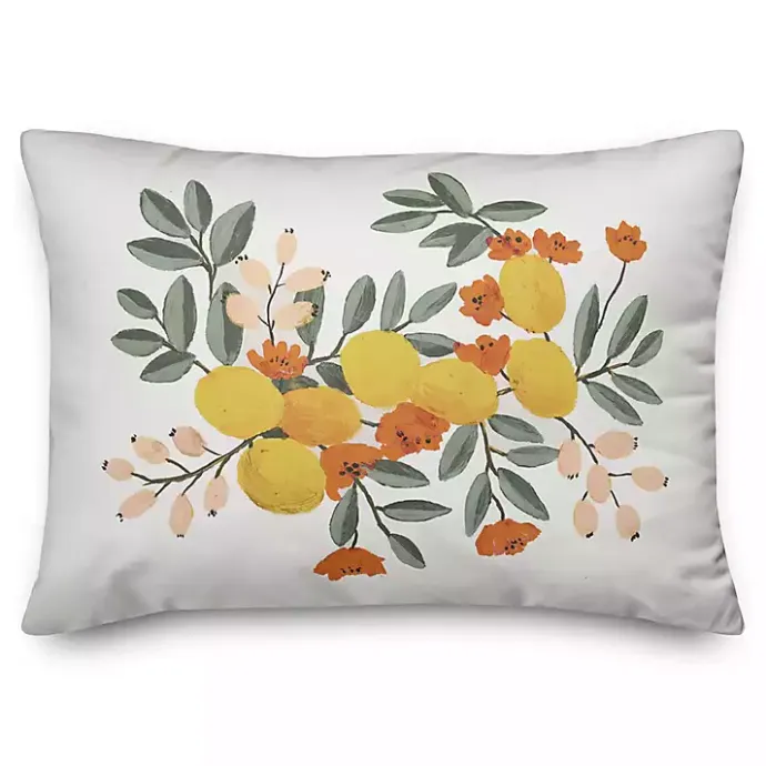 Sale Kirklands Home Citrus Botanical Outdoor Lumbar Pillow Multi