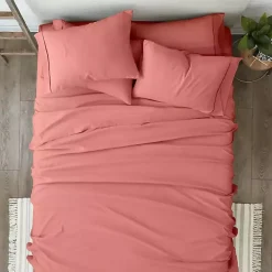 Outlet Kirklands Home Clay Solid 6-pc. Queen Sheet Set Orange