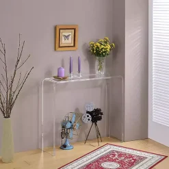 Kirklands Home Acrylic Curved Edge Console Table Clear