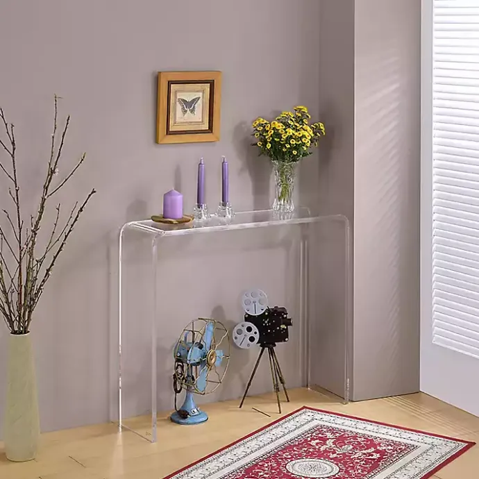 Kirklands Home Acrylic Curved Edge Console Table Clear
