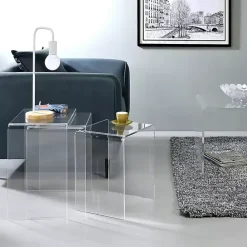 Sale Kirklands Home Acrylic Curved Nesting Side Tables, Set of 3 Clear