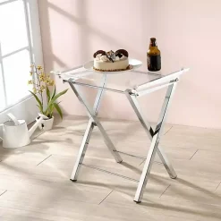 Kirklands Home Acrylic Folding TV Tray Tables, Set of 2 Clear